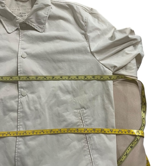 Zara Origins Rain Coat Windbreaker Men’s Size Medium Ivory Drawstring Waist - Picture 12 of 15